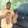 Stanley “Kornbread” Lovett spent 10-hours smoking 24 racks of ribs and tips for approximately 80 pounds of meat for the picnic.