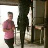 Tiffani Burns with her 9'6" gator.