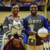 #2 Jamarious “Dee Dee” Bradford, escorted by his mother Stacey Bradford.  He plays point guard for the Dragons and has played basketball for 6 years.  Dee Dee plans to attend the military after graduation.