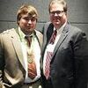 Joshua Mullinax (L) is shown being congratulated by PCCUA Chancellor Dr. Keith Pinchback for receiving the Academic All-Star Scholarship.