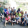 DMS eighth graders and the Cedar Falls waterfall at Petit Jean
