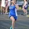 Hannah Scott running in the 200m dash, where she placed 6th.
