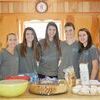Youth members made cupcakes and cookies for the local nursing homes. L-R  Savannah Patterson, Kyla Patterson, Hannah Bishop, Harley Bishop, Ashytn Beck