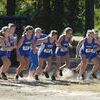The Junior High girls start the race