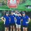 Peyton Gasaway, Karli Rieves, Coach Jerome Wilson, Abbey Baker, and Taylor Jo Mannis, representing DeWitt at 4-A Golf tournament